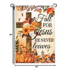 1pc Autumn Thanksgiving Pumpkin Garden Flag, Polyester Material, Thanksgiving Message Pumpkin Outdoor Garden Flag, Double-Sided Printed Yard Decor Sign, Outdoor Home Decoration - B - View 8