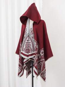 1 pieza Poncho cómodo con bloque de color geométrico de jacquard - Multicolor - Ver 19