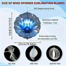1件復古蓮花圖案金屬3D旋轉風鈴，附360°旋轉掛鉤，獨特設計適用陽台與草坪，感恩節、聖誕節、萬聖節與喬遷禮物首選（不含吊飾） - A - 查看 3