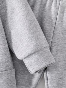 Tween Girl Cartoon Character Print Crew Neck Sweatshirt And Flare Pants Casual Set - Grey - View 4