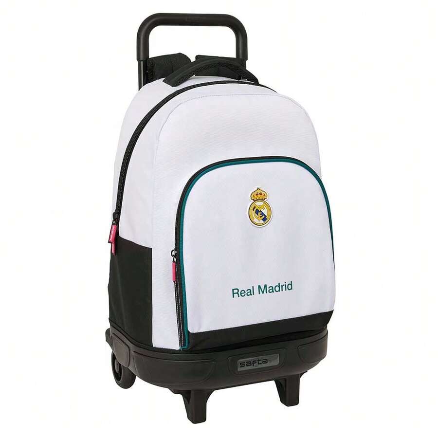 Real Madrid 皇家馬德里 26/27 賽季大號球衣背包,帶輪子,可拆卸小隔層,適合學生/青少年使用,背部和肩帶均有襯墊,尺寸為 33x22x45 厘米 - 可拆卸輪子 - 查看 1