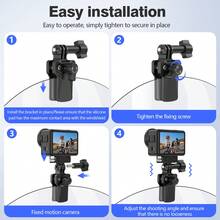 通用鋁合金摩托車擋風玻璃支架,適用 Osmo Action 6/5/4/3 與 Osmo Nano,含磁吸轉接快拆板,Action 5 Pro 相機擴充配件安裝套件 - 查看 11