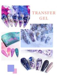GLOZ 15ml Pegamento para Lámina de Uñas, Gel Pegamento para Lámina de Arte de Uñas, Pegamento para Lámina de Pegatinas de Uñas, Gel de Transferencia de Lámina de Uñas, Pegamento de Transferencia de Lámina de Uñas, Arte de Uñas Manicura DIY, Lámpara LED Requerida, Remoción por Remojo - transparente - Ver 5