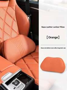 Luxury Car Neck Pillow, Nappa Leather Headrest, Seat Cushion, Car Seat Cover, Comfortable And Breathable, Lumbar And Neck Support, Exquisite Embroidery, Suitable For All Seasons, Car Interior Accessories - A - View 13