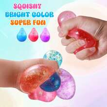 1pc Glitter Crystal Soft Stress Ball Toy, Soft Squeeze Toy, Suitable For Children, Teenagers, Adults, Autism, Anxiety Relief, Classroom Prizes, Party Favors, Filler Gifts, Carnival Gifts, Birthday Party Gifts - Multicolor - View 4