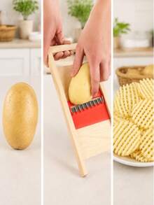 1pc Potato Slicer Crinkle Cutter Potato Net Flower Knife Corrugated Cutter Wave Knife Random Color - Multicolor - View 9