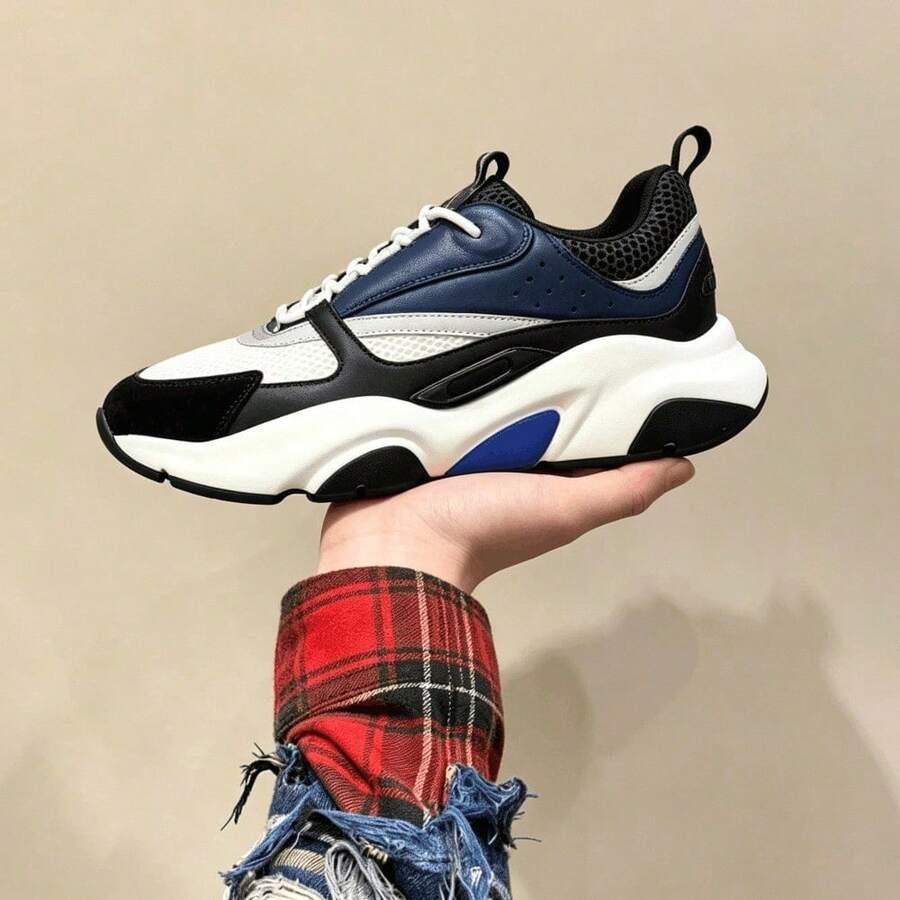New CD Sneakers, Dad Shoes For Couples, Retro-Style Platform Sneakers, Breathable And Versatile - 07寶藍白 - 查看 1