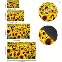 1pc Home Decor Sunflower Pattern Printed Dish Drying Mat, Coffee Machine Absorbent Mat, Sink Drain Mat, Cup Absorbent Mat, Kitchen Supplies, Bathroom Supplies, Kitchen Countertop Decoration - Multicolor - View 11