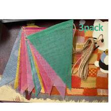 1/4pcs 4m Yellow Jute Triangle Bunting, Colorful Linen Triangle Flags, Reusable Fabric Triangle Garland, Suitable For Birthday, Wedding, Home Decor Hanging, Spring Decoration, Easter Basket Filler, Photography Backdrop, Bohemian Style Decor - Multicolor - View 11