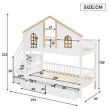 Kids Bed Frame - Bed Frame 90x200cm - Natural and White - View 6