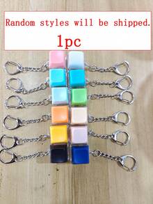 1pc 9-Key Cube Keyboard Shaped Keychain, Creative Keyboard Pendant, Bag Charm, Car Key Accessory, Fingertip Style Zipper Pendant, Daily Bag And Car Decoration Accessory - Multicolor - View 14