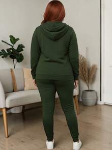 Plus Size Co-Ords - Army Green - View 2