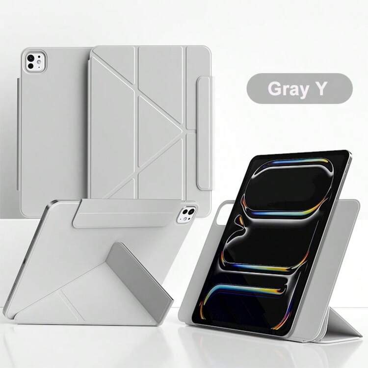 磁吸超薄三折式直立保護殼，適用 iPad Pro 13" M5 M4 2026、Air 11" M2、10.9" Air 第 5 代、第 10 代、第 11 代 A16 2025、M3 Air 13"，支援 Pencil Pro 與 Pencil - Gray Y - 查看 18