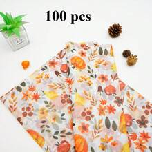 Autumn And Winter Harvest Thanksgiving Printing Semi Transparent Tissue Packaging Paper 19.69 * 13.78 Inches, Bouquet Packaging Decorative Tissue, Gift Box Lining, DIY Gift Decoration, Thanksgiving Christmas Party Packaging Supplies - View 11