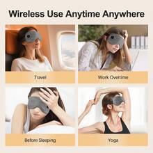 Hailicare Hot Compress Eye Massager, 3-Level Temperature Control Smart Timer, Relieves Eye Fatigue For Men And Women, Light-Blocking Heated Eye Mask, Rechargeable 1000mAh Battery, Detachable And Washable, Best Gift, Portable Eye Care Hot Compress For Home And Travel - View 8