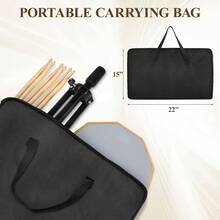 Drum Practice Pad Snare Drum Stand Set 12 Inch Silent Drum Pad, Drum Sticks,Carrying Bag Adjustable Stand - Orange - View 2