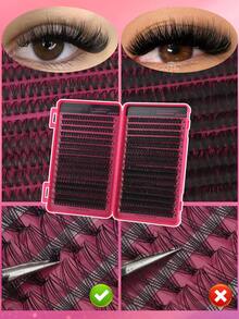 544/640PCS Fluffy Single Lash Clusters, Multi-Specification Large Capacity Cluster False Eyelashes, Thick And Natural Styles Available, Waterproof False Eyelash Set With Tools, Create Beautiful Makeup Effect - Multicolor - View 10