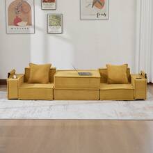 Modern Sofa Bed Frame Beige 2 Seat - 黃色雙座 - 查看 11
