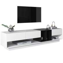 TV Stand, Lowboard Combination White And Black High Gloss - 白色 - 查看 5