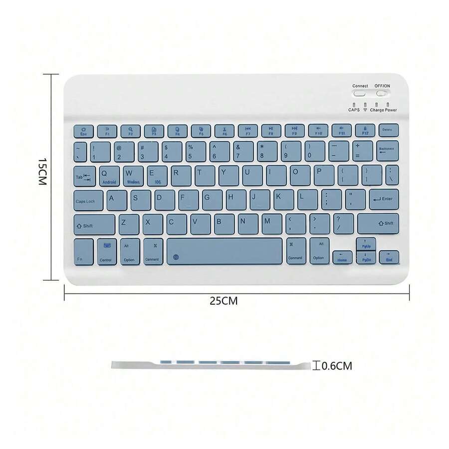 Teclado Bluetooth Ultra Delgado, Teclado Inalámbrico Mini Portátil, Recargable, Compatible con Teléfono Apple, Tableta, Teléfono, Smartphone, IOS, Android, Windows