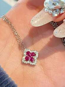 1pc S925 Sterling Silver Delicate Four-Leaf Clover Pendant Collarbone Necklace, Gentle And Flattering Niche Design Pendant Necklace For Women, Versatile Fine Chain For Daily Commute, Fashionable High-End Light Luxury Neck Accessory, Gift For Girlfriend, Best Friend, Anniversary - Four Leaf Clover - View 6