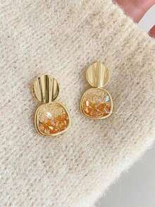 1 Pair Of Fashionable, Personalized, Exquisite And Elegant Earrings Suitable For Women's Daily Commuting ﻿ ﻿ ﻿ - Orange - View 2