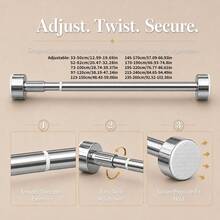 Adjustable Tension Rod - Made Of Stainless Steel With Plastic End Caps, Easy To Install Without Drilling, Suitable For Shower Curtains, Window Curtains, Door Curtains, Clothing Storage And Balcony Drying - Available In Silver, Black And White - Multicolor - View 5