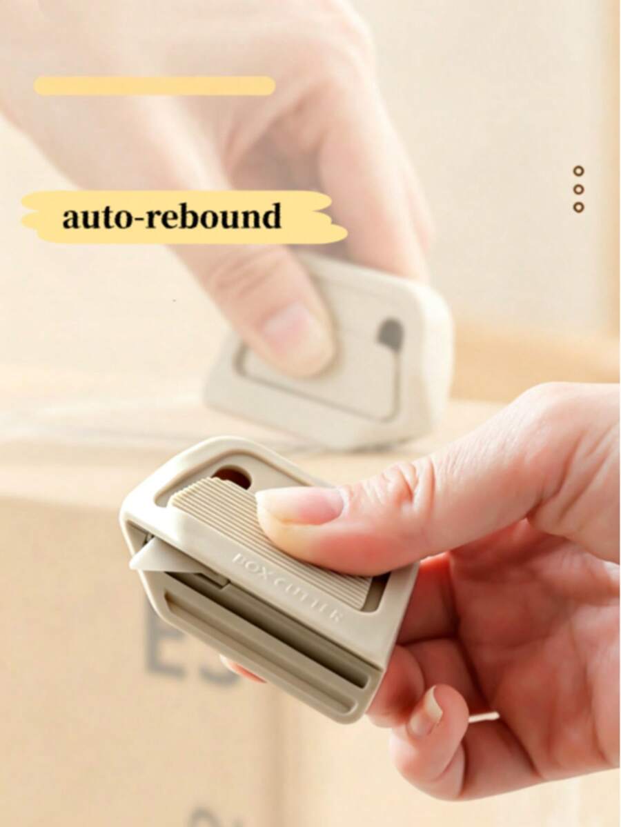 2pcs Portable Magnetic Mini Utility Knife, Auto-Retractable Ceramic Blade Multi-Function Cutting Tool, Lightweight Compact, Suitable For Wedding Birthday Holiday Party Favors, Daily Unboxing Craft Cutting Travel Essential - View 1