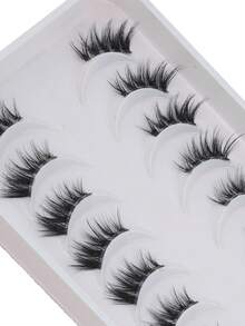 10 pares de pestañas postizas de aspecto natural con diseño cruzado, pestañas 3D de visón sintético con tallo transparente y rizo exquisito, adecuadas para maquillaje de citas y oficina - Ver 4