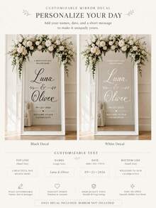 Custom Mirror Sticker Wedding Seating Chart Sticker - Wedding Signage Decoration DIY Wedding Sticker - Seating Chart Mirror Sticker Welcome To Wedding Mirror Sticker - Custom Mirror Letter Sticker - Happy Wedding - Wedding Decoration/Modern Wedding Welcome Sign - Multicolor - View 5
