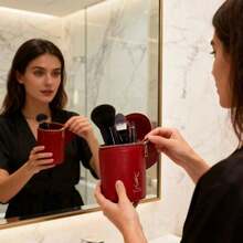 Designer YSL Gift Series Multi-Purpose Brush Container & Essential Makeup Brush Gift Bundle YSL-GIFT-131 - Hot Pink - View 5