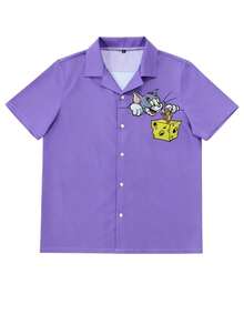 Strevion TOM & JERRY Men's Cartoon Graphic Short Sleeve Shirt - Multicolor - View 2