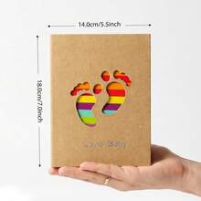 1pc 100-Slot 4*6 Inch Baby Growth Photo Album - Vintage Kraft Paper Cover With Cute Animal Hollow Carving, Random Color Rainbow Pattern, Large Capacity Photo Album. Transparent Plastic Pockets Can Preserve Precious Moments Long-Term, Suitable For Recording Growth Milestones, First Steps And School Life. Compact Album Size 16.5*12 Cm, Can Be Easily Stored In Drawers, A Thoughtful Gift For Newborns, Toddlers And Expectant Parents. - Giraffe - View 1
