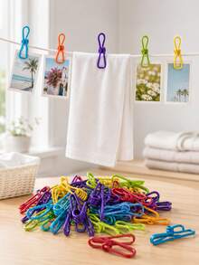 5pcs PVC Coated Steel Clothes Pegs, Heavy Duty Laundry Clips, Suitable For Clothes Rack And Clothesline, Durable Clothes Clips, Food Clips - Multicolor - View 3