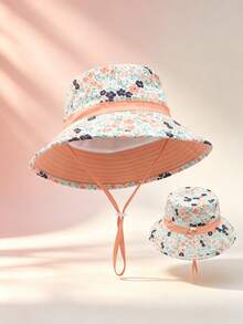 1pc Personalized Floral Bucket Hat With Windproof Cord, Unisex Outdoor Sun Hat, Drawstring Closure, Lightweight, Casual Style, Ideal For Spring/Summer Outdoor Activities, Hiking And Leisure Outings, Customizable Embroidery Name/Letter - Multicolor - View 6