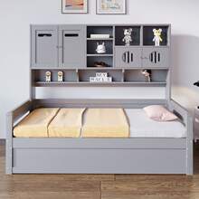 Sofa Bed Frame Made Of Wood 90 X 200 Cm – Multifunctional Storage Space, Hydraulic - Grey - View 3