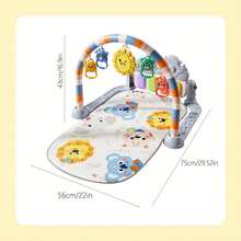 Newborn Baby Essentials Baby Musical Play Gym Mat, Toddler Bed Crib Musical Activity Mat & Hanging Toys, Gym Mat For Newborn Infant Early Development - Grey - View 7