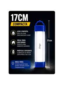 Luz de Emergência LED Recarregável USB Portátil 17cm 32cm Forte Iluminação Casa Camping - p - 17 cm - Visão 2
