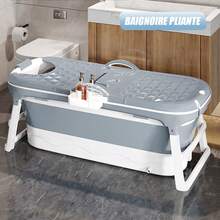 Portable Bathtub – Foldable Plastic Bathtub For Adults – With Lid – Steam Room And Bath In One – Heat-Resistant And Foldable – Easy To Store – Elevated Foot Massage – 118 X 60 X 53 Cm - Grey - View 9