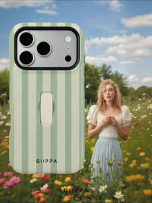 GIIPPA 1pc Light Green Vertical Stripe Pattern Design, Phone 17 Pro Max Phone Case, Compatible With Phone 16 Pro Max, 15 Pro Max, 14 Pro Max, Korean-Style High-End Fashionable And Fun Phone Case, Compatible With 11/12/13/14/15/16 Pro Max Plus, Elegant Design Suitable For Men And Women, Perfect Gift For Girlfriend On Christmas, Valentine's Day, Easter, Wedding Season And Birthday! - Blue and White - View 8