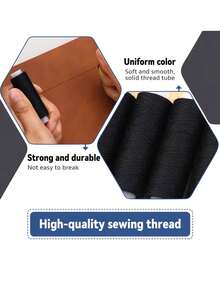 Juego de 10 piezas de hilo de coser, hilo de coser duradero - Hilo de poliéster resistente, adecuado para máquina de coser, uso industrial y doméstico, acolchado, hilo de coser, costura de punto de bloqueo, hilo de coser de alta calidad - A - Ver 6