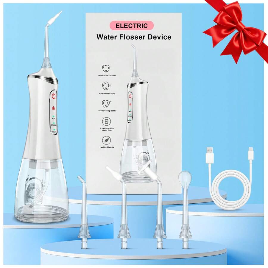 Portable Waterproof Oral Irrigator, 500mAh Rechargeable Battery Teeth Whitening Water Flosser