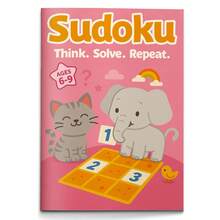 Kids Sudoku Practice Notebook, Fill-In Number Grid Logic Exercises, One Challenge Per Page, Choose Ages 3-6 6-9 9-12 12+ - Sudoku Book - View 9