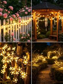 Solar Powered Cherry Blossom String Lights, Multiple Lighting Modes, 2 Color Options, Perfect For Decorating Garden Patio, Deck Fence, Adding Charm To Garden Furniture And Holiday Party Decorations - Solar Powered Cherry Blossom Light - View 7