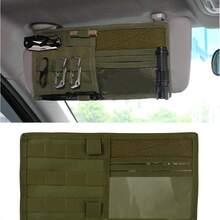 1 Pc Layered Multi-Grid Hook And Loop Oxford Fabric Car Sun Visor Driving Ticket Phone Storage Bag - Multicolor - View 9