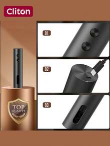CLITON Rechargeable Electric Wine Opener Gift, 4 Options: Single Opener, Basic Kit, Classic Kit, Premium Kit, Wonderful Gift For New Year, Christmas, Valentine's Day, Birthday, Wedding & Housewarming, Perfect Present For Home Bar - Other - View 5