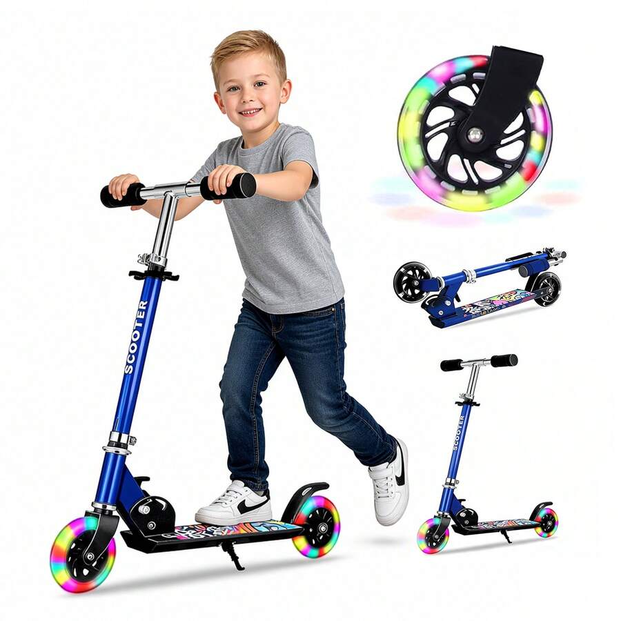 Scooter Patinete Plegable Para Niños Con Ruedas Ilumina