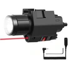 Tactical Laser Pointer Lamp Airsoft Paintball Accessory With Rechargeable Batteries And Tailpiece - Black - View 1