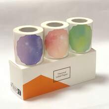 1 hộp 3 cuộn giấy nhãn nhiệt hình tròn gợn sóng, 50x50mm/1.97x1.97 inch, hình tròn gợn sóng, 4 màu macaron, phù hợp cho nhiều tình huống, rất tiện lợi khi sử dụng với máy in di động cầm tay, tương thích với máy in nhãn Phomemo M110/M221/M120/M200, nhãn mã vạch/địa chỉ/giá, nhãn kẹp hồ sơ/cảm ơn/quà tặng, nhãn văn phòng - 3 tập - Xem 2