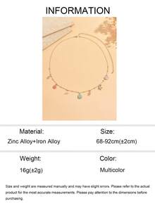 1pc Beach Vacation Ocean Creature Multi-Pendant Waist Chain, Fashionable Women's Waist Jewelry Suitable For Daily Wear, Dating And Beach Holiday - Multicolor - View 5